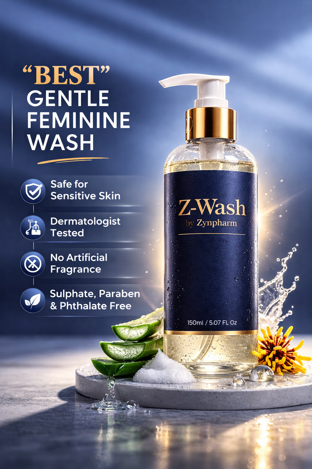 Z-Wash by Zynpharm | pH-Balanced Intimate Wash 150ml